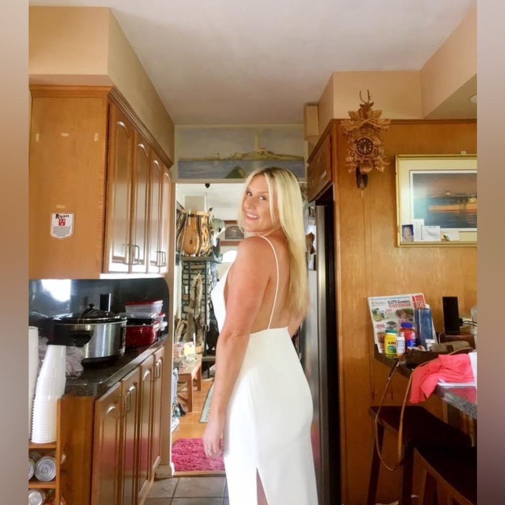 Mischa collection white midi backless dress